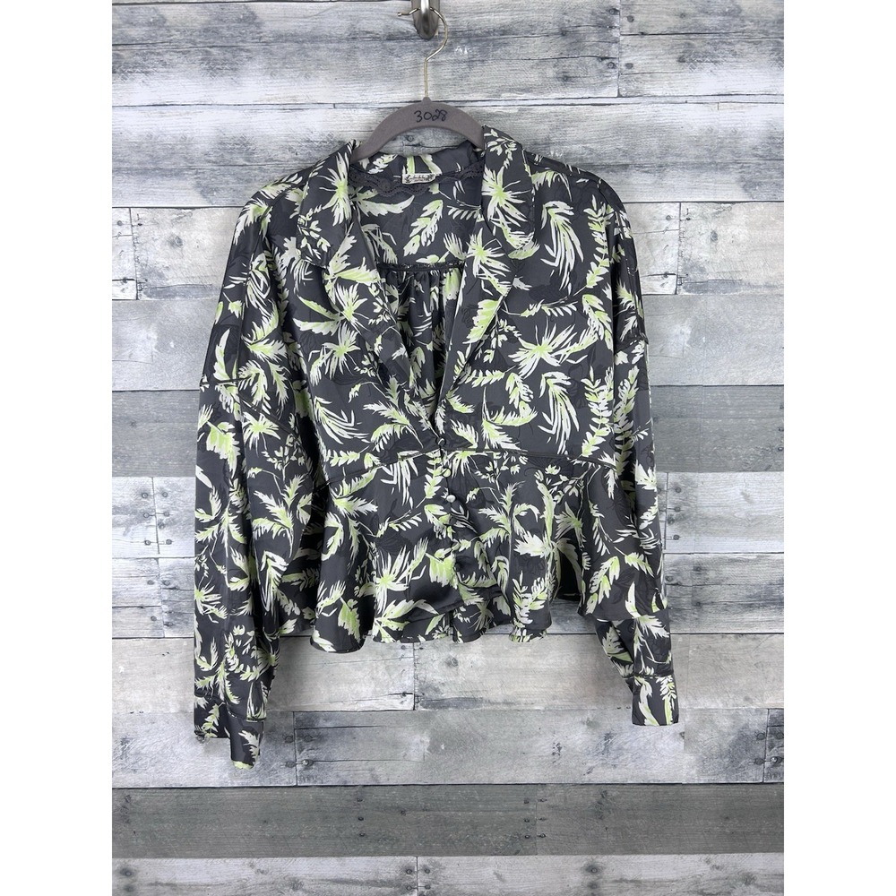 Free People Floral Print Long Sleeve Jacket Top Medium